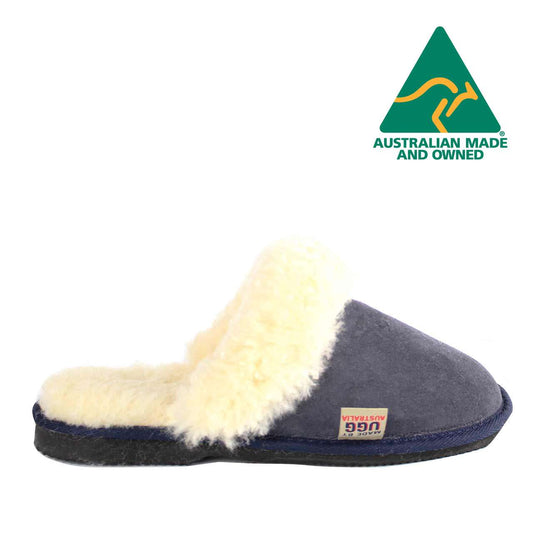 MB UGG Aussie Made, Twinface Sheepskin, Scuffette Blue Womens