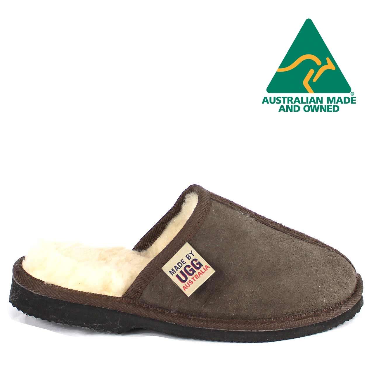 MB UGG Aussie Made, Twinface Sheepskin, Scuff Chocolate Womens