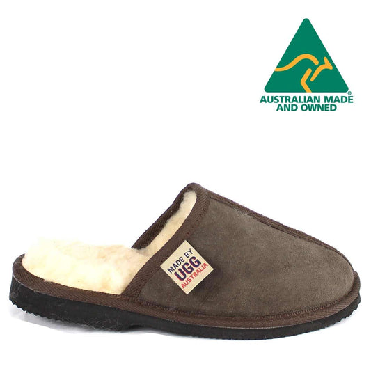 MB UGG Aussie Made, Twinface Sheepskin, Scuff Chocolate Womens