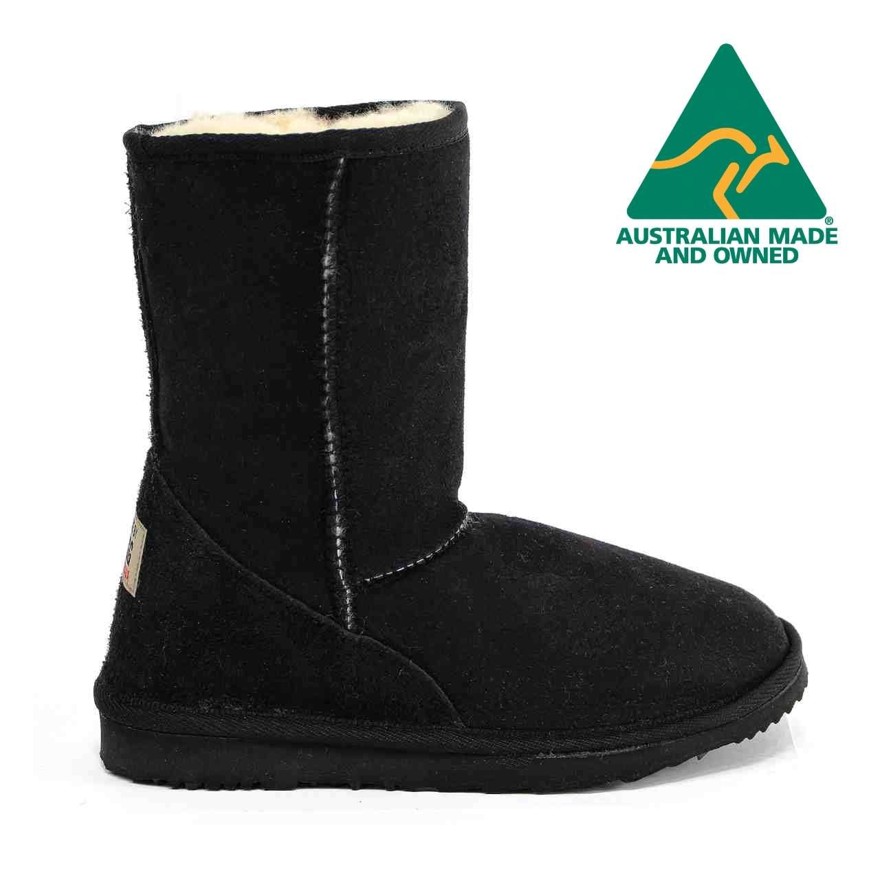 MB UGG Aussie Made, Twinface Sheepskin, Short Black Womens